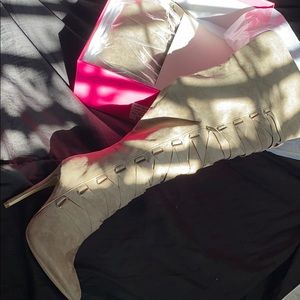 Olivia, Taupe knee high heeled boots 🦋